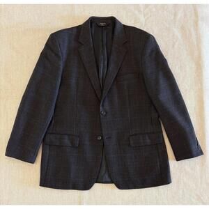 JOSEPH & FEISS GOLD Men's 42R Blue Plaid Check Blazer 100% Lambswool